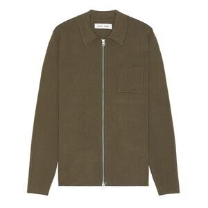 Samsoe Minimalist Green Guna X Zip Sweater Size M